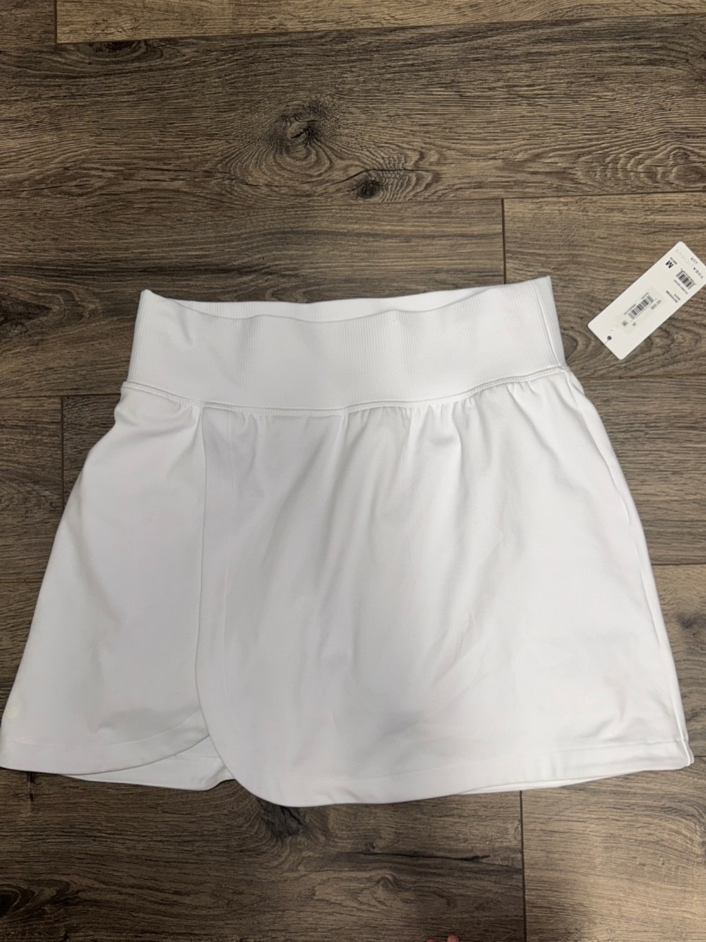 Yogalicious White Athletic Skort with Wide Ribbed Waistband